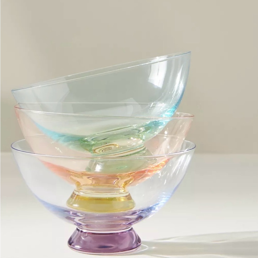 ✨ NWT Anthropologie Ramona Glass Dessert Bowl - Purple ✨ - Picture 2 of 4